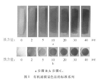 图 1 有机滤膜显色法的标准系列